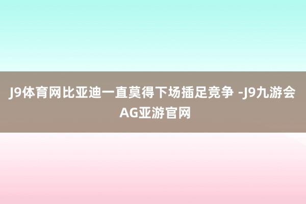 J9体育网比亚迪一直莫得下场插足竞争 -J9九游会 AG亚游官网