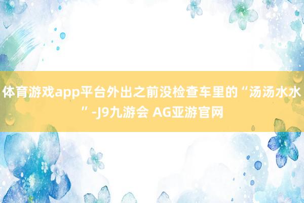 体育游戏app平台外出之前没检查车里的“汤汤水水”-J9九游会 AG亚游官网