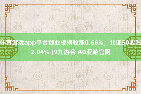 体育游戏app平台创业板指收涨0.66%；北证50收涨2.04%-J9九游会 AG亚游官网