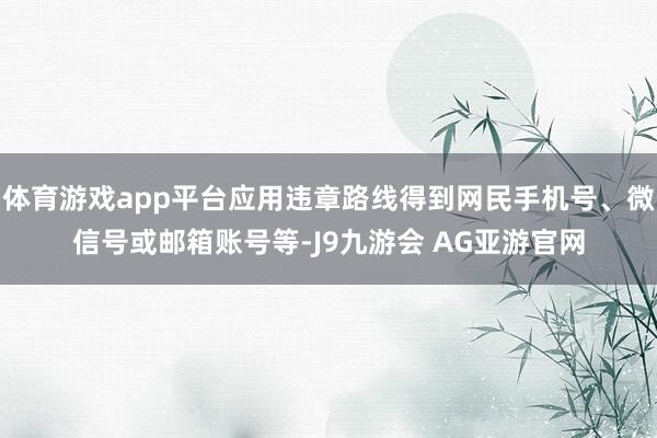 体育游戏app平台应用违章路线得到网民手机号、微信号或邮箱账号等-J9九游会 AG亚游官网